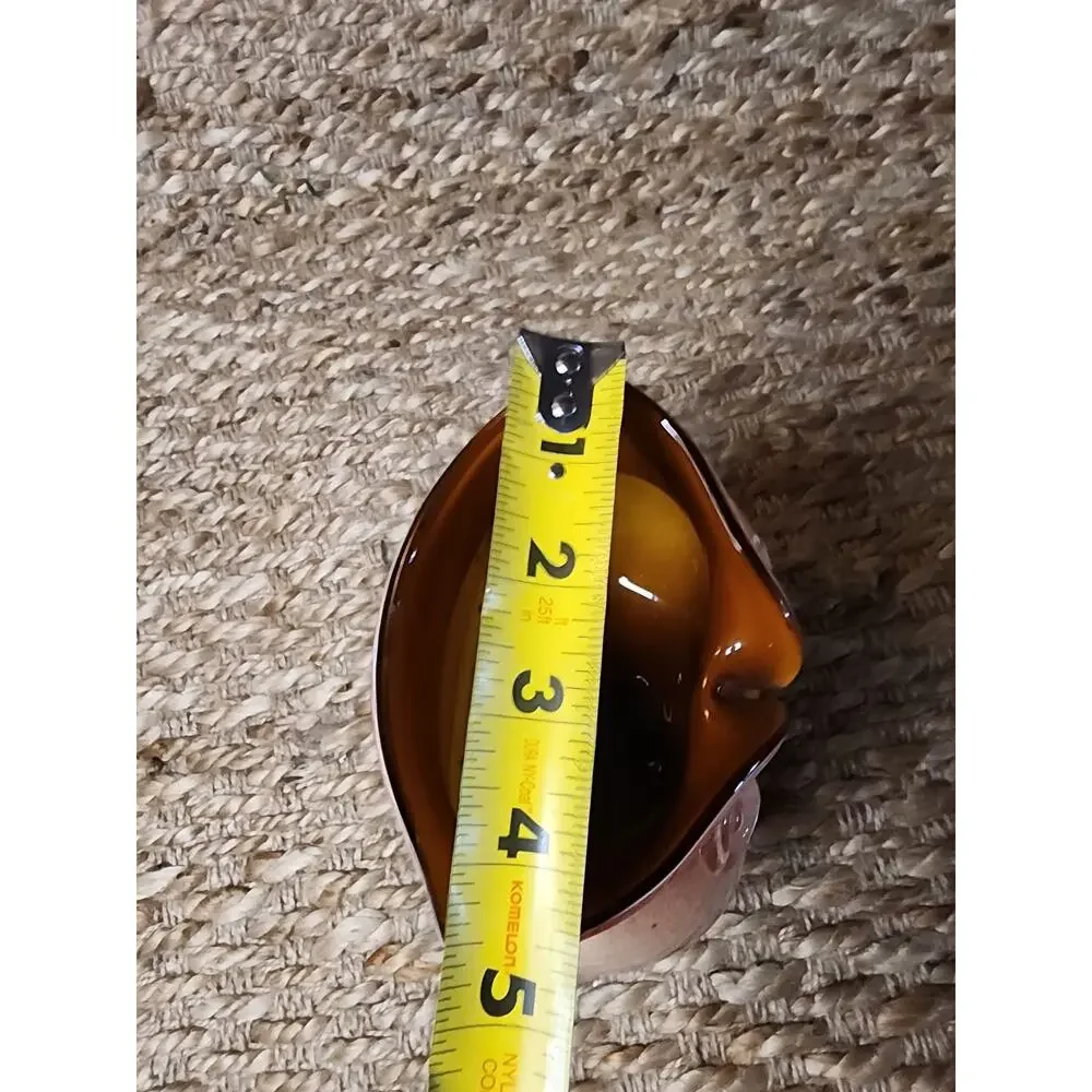 Vintage Hand Blown Studio Art Murano Glass Owl Vase Brown Cream 7